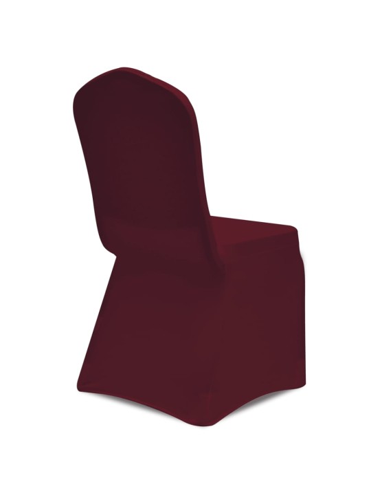 Elastīgs krēsla pārklājs burgundijas vīna krāsā 6 gab.
