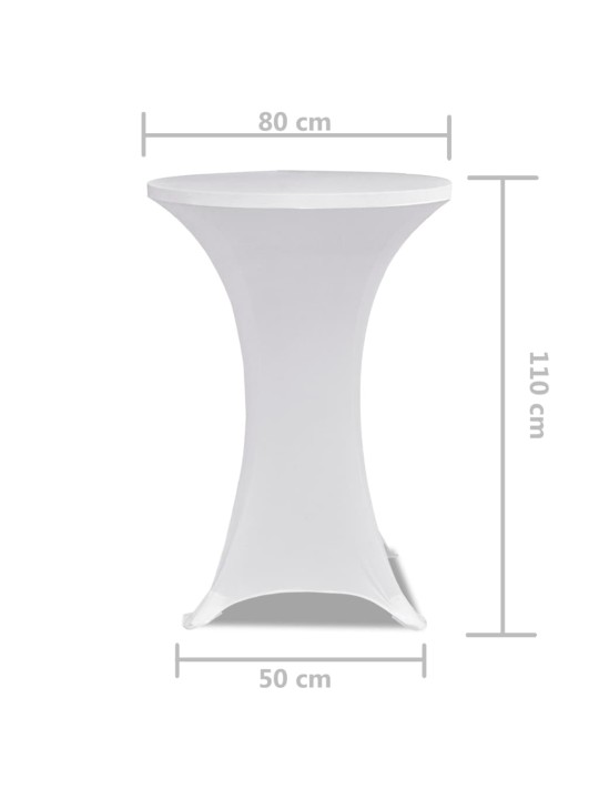 Elastīgs galdauts stāvgaldiem 80 cm 2 gab. balts