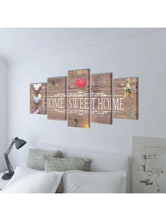 Modulārā foto glezna "home sweet home" 200 x 100 cm