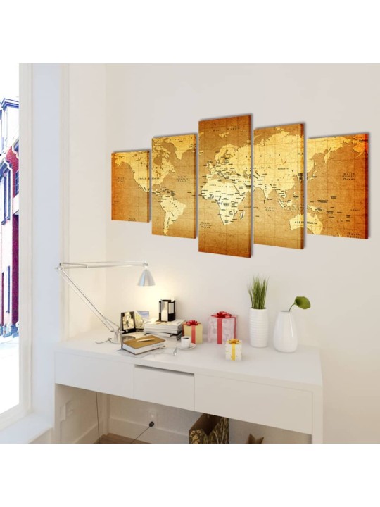 Modulārā foto glezna pasaules karte 100 x 50 cm