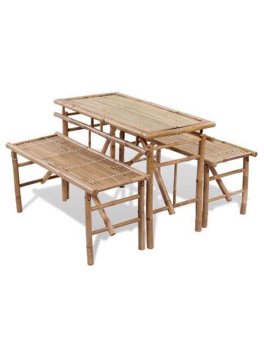 Alus galds ar 2 soliem, 100 cm, bambuss
