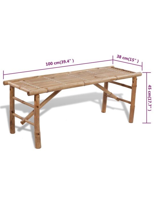 Alus galds ar 2 soliem, 100 cm, bambuss