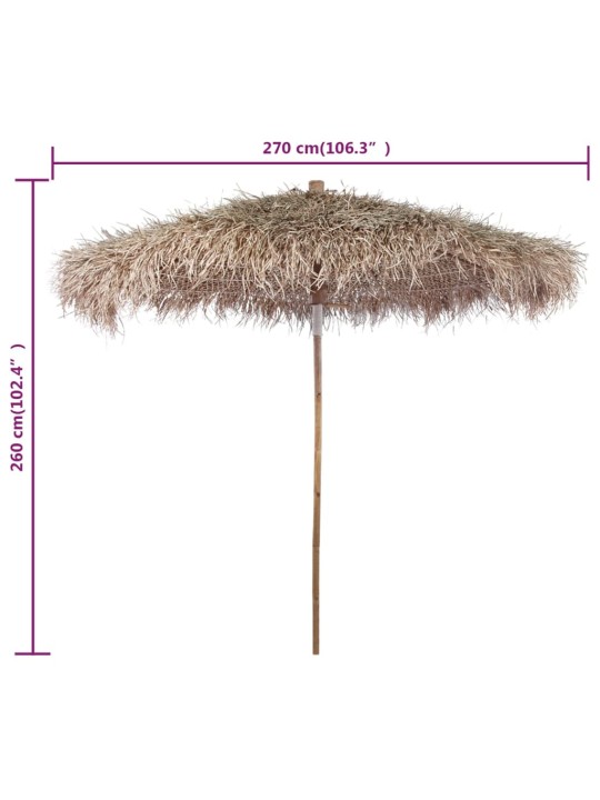 Saulessargs, 270 cm, bambuss, banānkoka lapu jumts