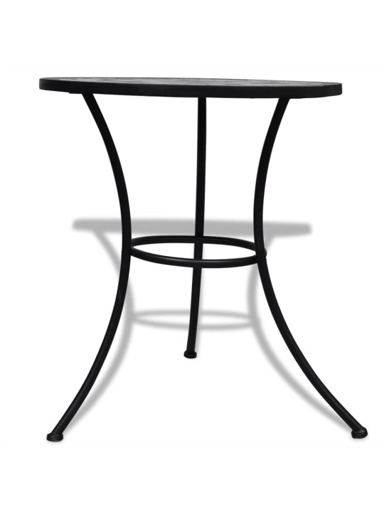 Bistro galds, 60 cm, melna un balta mozaīka