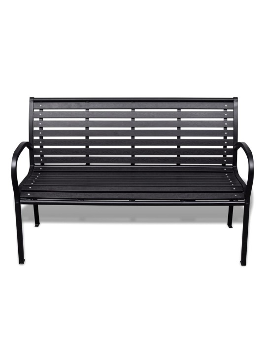 Dārza sols, 125 cm, tērauds un wpc, melns