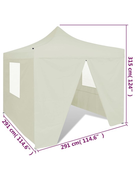 Saliekama telts, 3x3 m, 4 sienas, krēmkrāsā