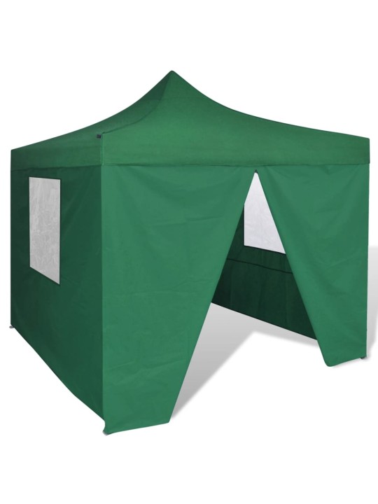 Saliekama telts, 3x3 m, 4 sienas, zaļa