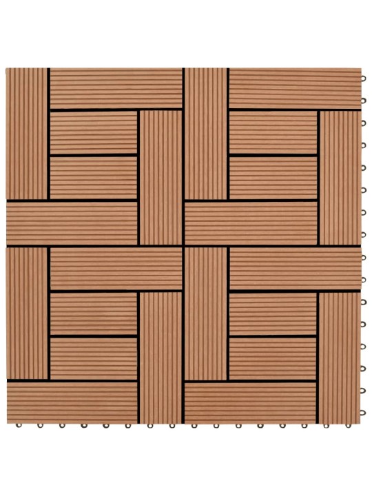 Wpc flīzes terasēm 30x30cm 11 gab -1m² brūnas