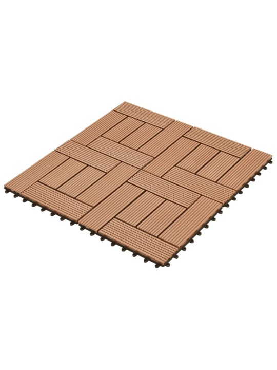 Wpc flīzes terasēm 30x30cm 11 gab -1m² brūnas