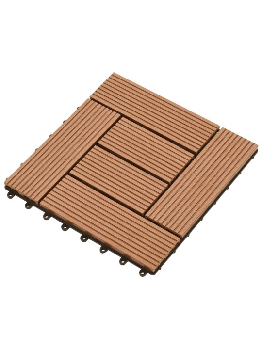 Wpc flīzes terasēm 30x30cm 11 gab -1m² brūnas