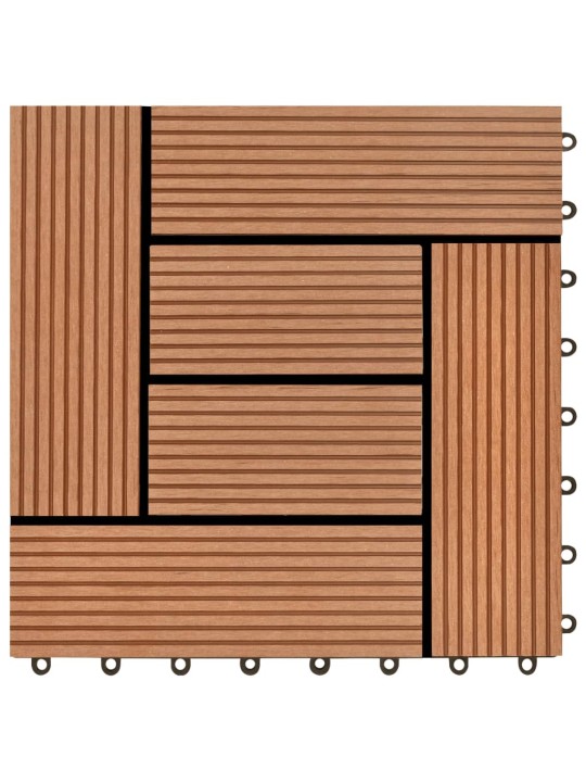 Wpc flīzes terasēm 30x30cm 11 gab -1m² brūnas