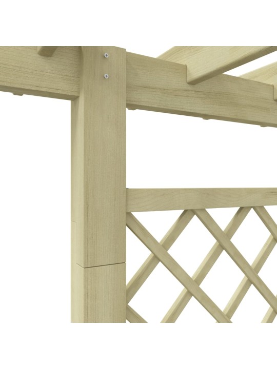 Puķu kaste ar režģi un jumtiņu, 162x56x204 cm, koks