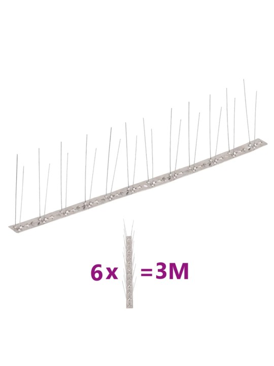 Putnu atbaidīšanas radzes, 2 rindas, 6 gab., 3 m, tērauds
