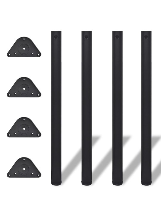 Galda kājas, 4 gab., regulējamas, 870 mm, melnas