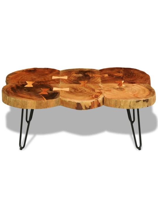 Kafijas galdiņš, 35 cm, 6 koka ripu dizains, masīvs rožkoks