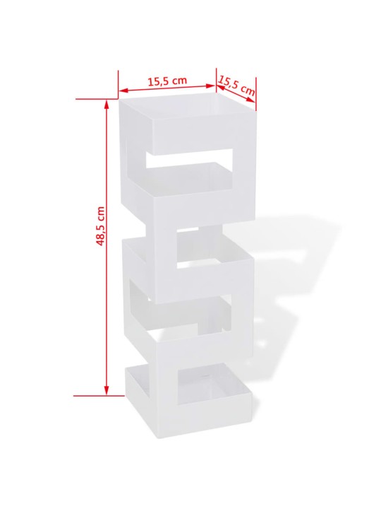 Lietussargu statīvs / turētājs, 48.5 cm, kvadrāta forma, balts