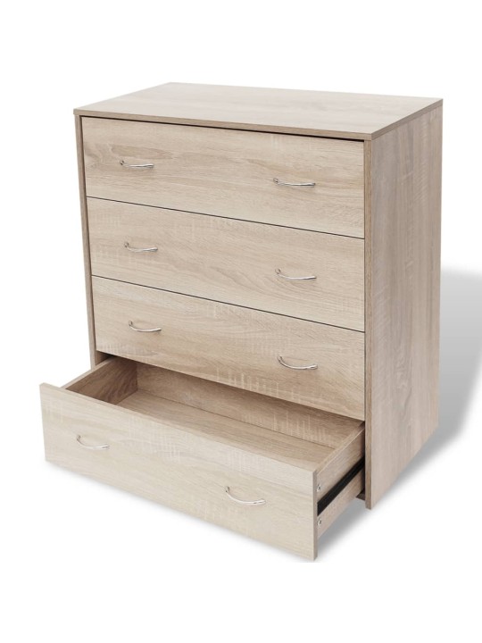 Kumode ar 4 atvilktnēm, 60x30,5x71 cm, ozolkoka krāsa