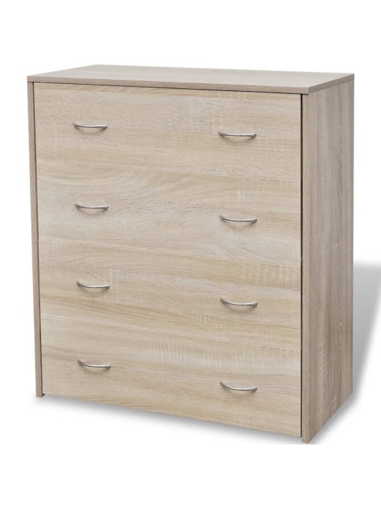 Kumode ar 4 atvilktnēm, 60x30,5x71 cm, ozolkoka krāsa