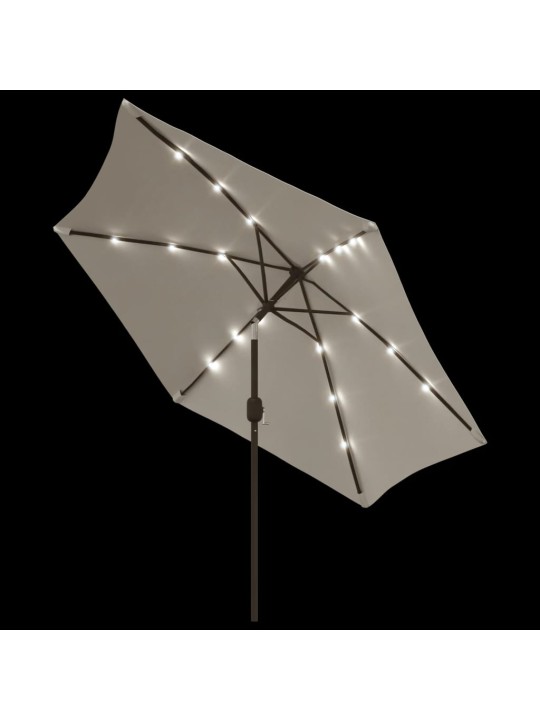 Led dārza lietussargs, 3 m, smilšu balts