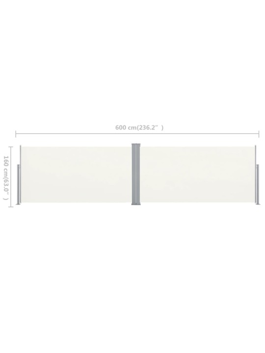 Izvelkams sānu aizslietnis, 160 x 600 cm, krēmkrāsas