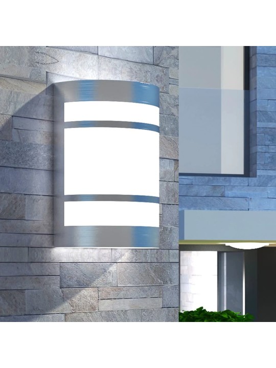 Āra sienas lampa, nerūsējošais tērauds