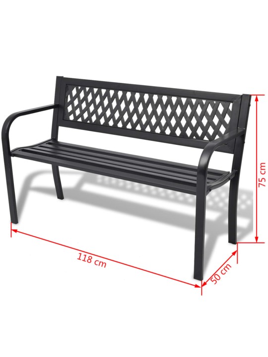 Dārza sols, 118 cm, tērauds, melns