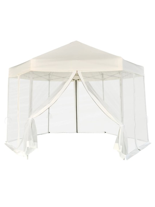 Nojume ar 6 sānu sienām, ātri uzstādāma, 3,6x3,1 m, krēmbalta