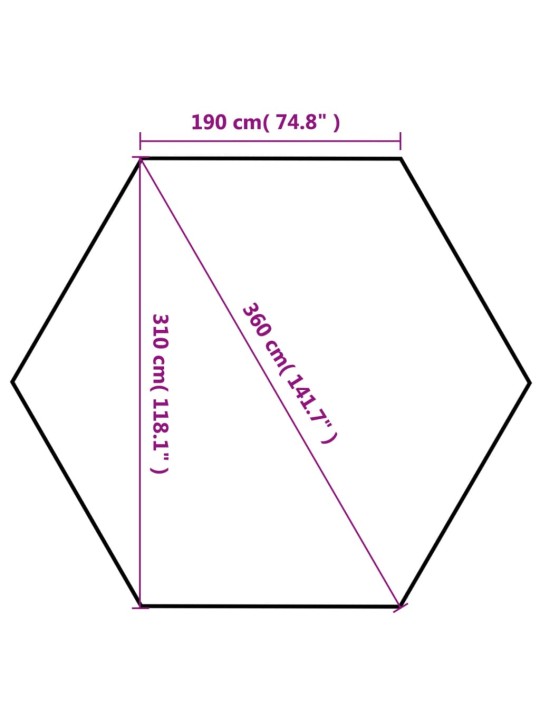 Nojume ar 6 sānu sienām, ātri uzstādāma, 3,6x3,1 m, krēmbalta