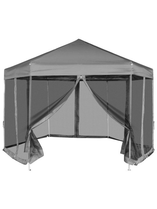 Nojume ar 6 sānu sienām, ātri uzstādāma, 3,6x3,1 m, pelēka