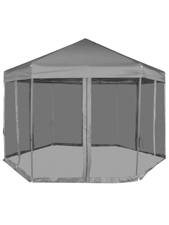 Nojume ar 6 sānu sienām, ātri uzstādāma, 3,6x3,1 m, pelēka