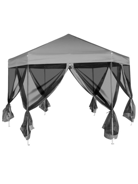 Nojume ar 6 sānu sienām, ātri uzstādāma, 3,6x3,1 m, pelēka