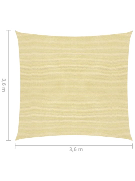 Hdpe saulessargs, 3.6x3.6 m, bēšs, kvadrāta