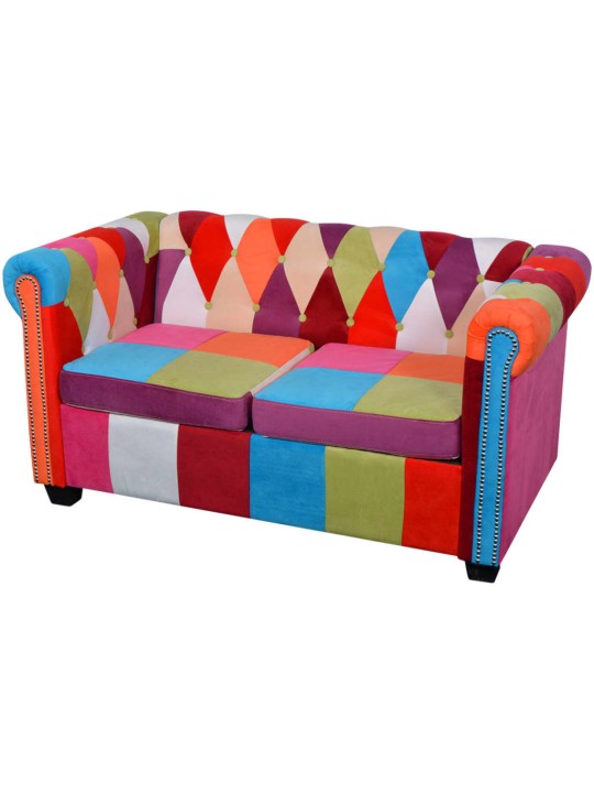 Divvietīgs Chesterfield dīvāns, audums