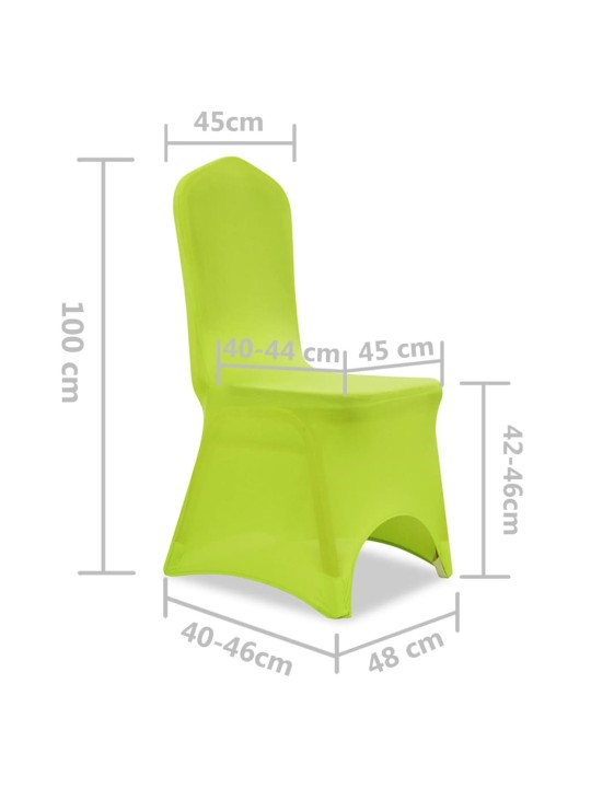Krēslu pārvalki, 6 gab., zaļi, elastīgi