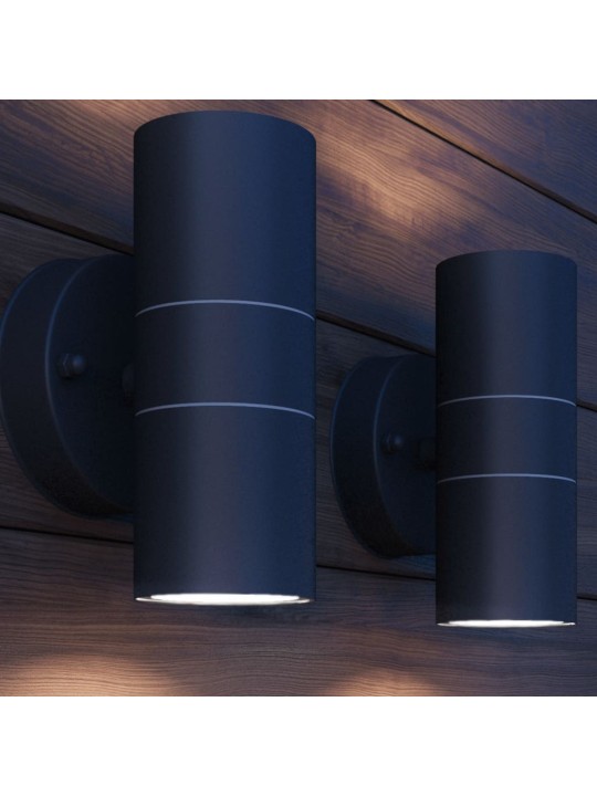 Āra led sienas lampa, 2 gab., divvirzienu, nerūsējošais tērauds