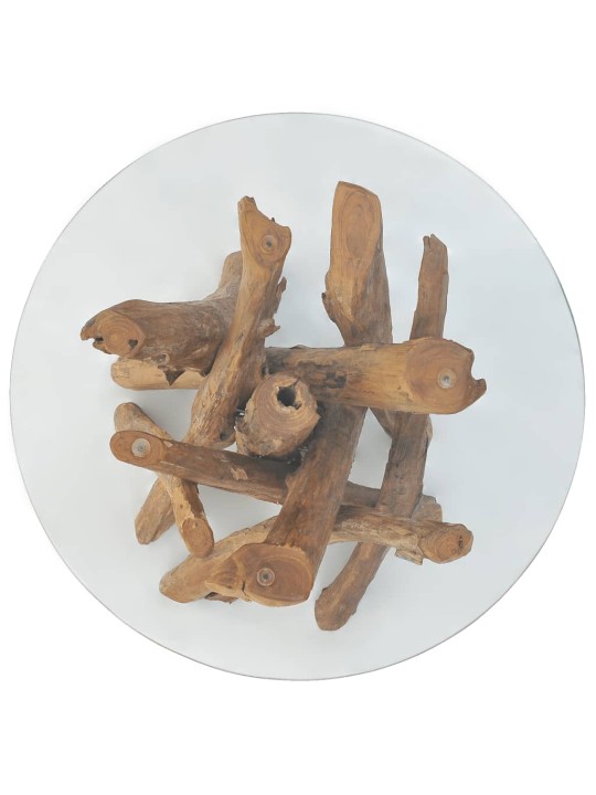 Kafijas galdiņš, masīva tīkkoka stumbrs, 60 cm