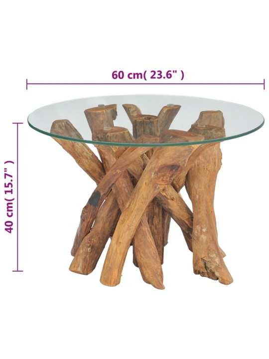 Kafijas galdiņš, masīva tīkkoka stumbrs, 60 cm