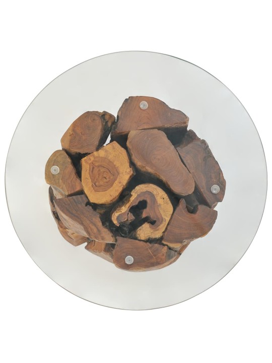 Kafijas galdiņš, masīva tīkkoka stumbrs, 60 cm