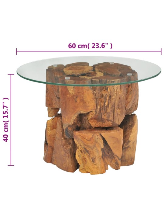 Kafijas galdiņš, masīva tīkkoka stumbrs, 60 cm