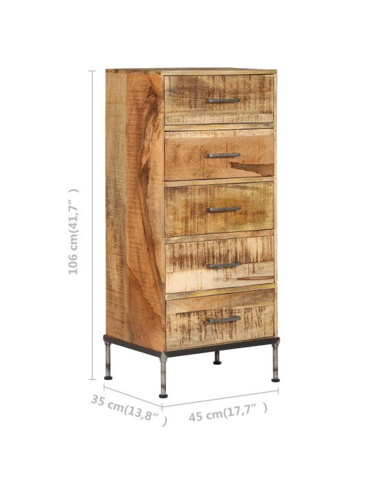 Kumode ar atvilktnēm, 45x35x106 cm, mango masīvkoks