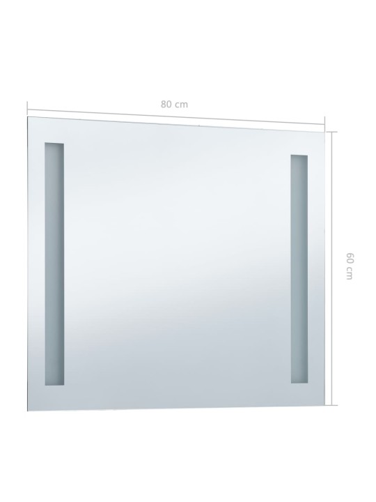Vannasistabas sienas spogulis ar led apgaismojumu, 80x60 cm