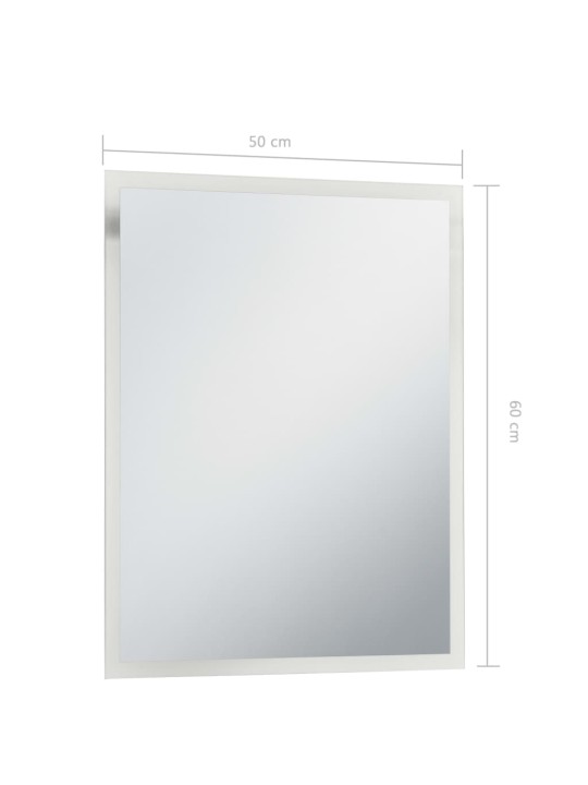 Vannasistabas sienas spogulis ar LED apgaismojumu, 50x60 cm