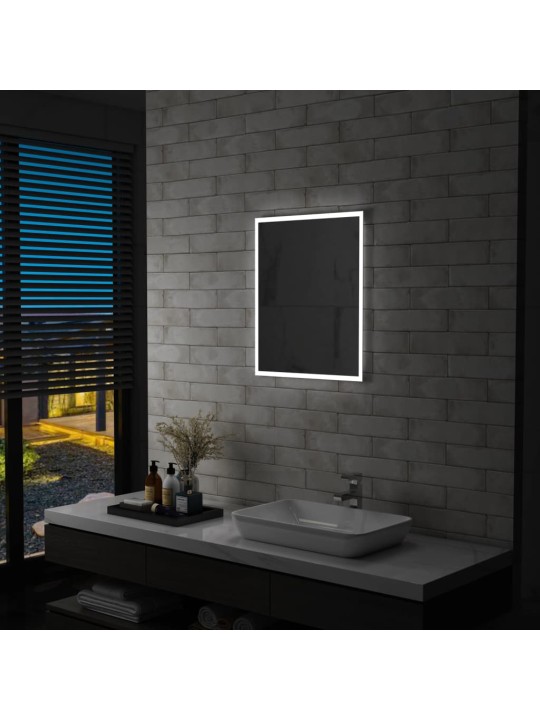 Vannasistabas sienas spogulis ar LED apgaismojumu, 50x60 cm