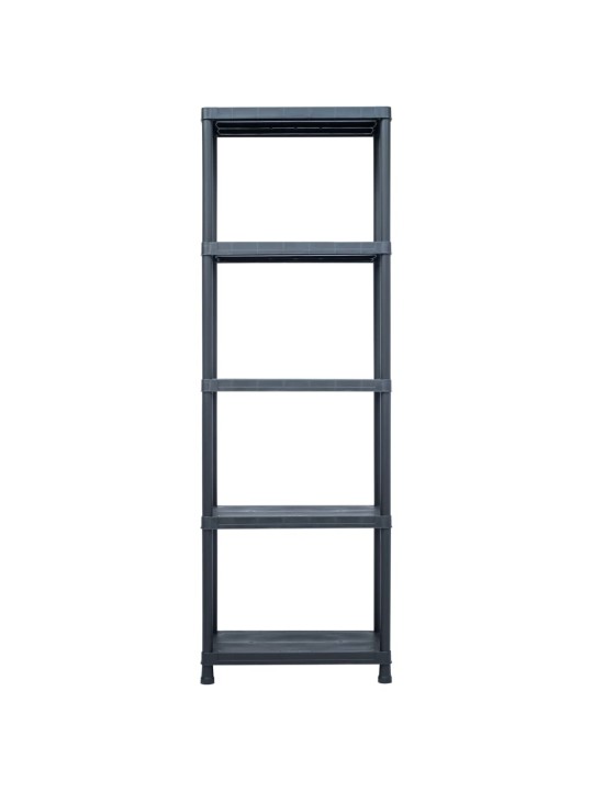 Uzglabāšanas plaukts, melns, 125 kg, 60x30x180 cm, plastmasa