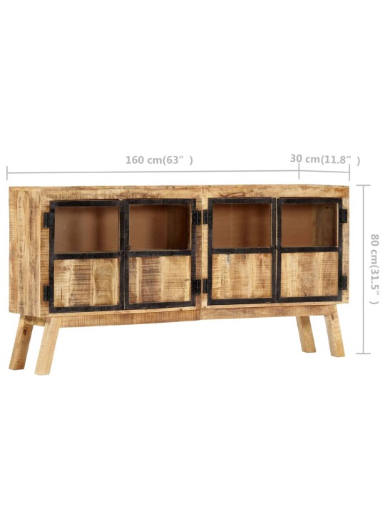 Kumode, 160x30x80 cm, mango masīvkoks, brūna ar melnu