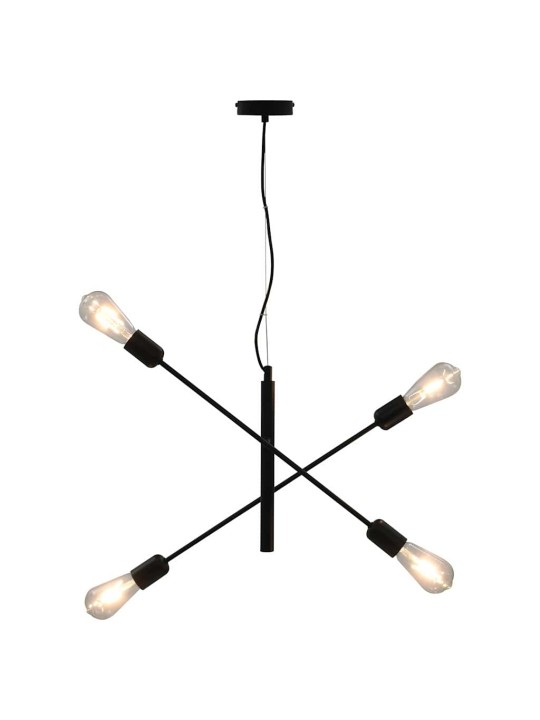 Griestu lampa ar kvēlspuldzēm, 2 w, e27, melna