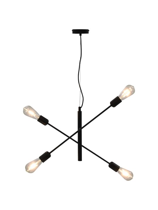 Griestu lampa ar kvēlspuldzēm, 2 w, e27, melna