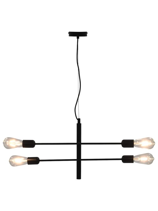 Griestu lampa ar kvēlspuldzēm, 2 w, e27, melna
