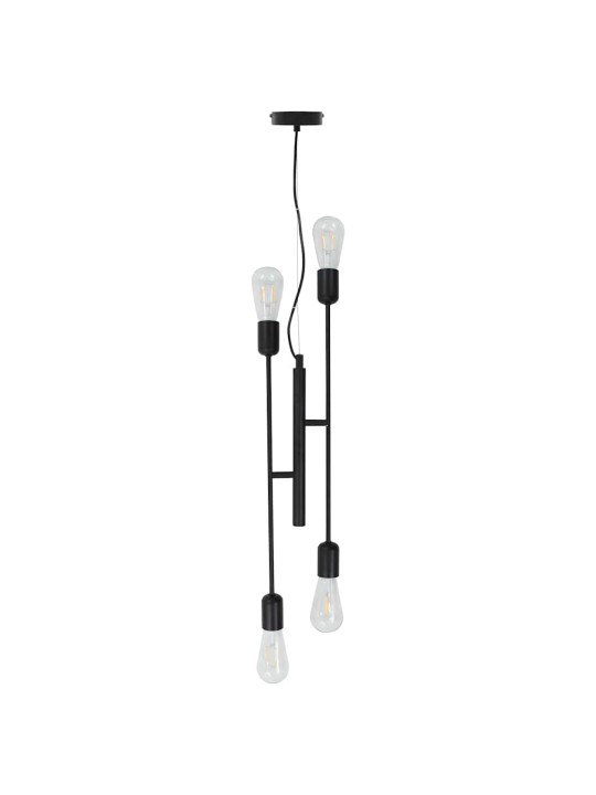 Griestu lampa ar kvēlspuldzēm, 2 w, e27, melna
