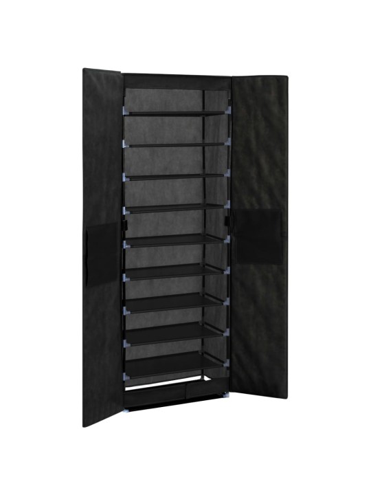 Apavu skapis, melns, 60x30x166 cm, audums